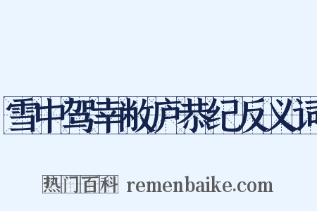 雪中驾幸敝庐恭纪反义词是什么意思的图片